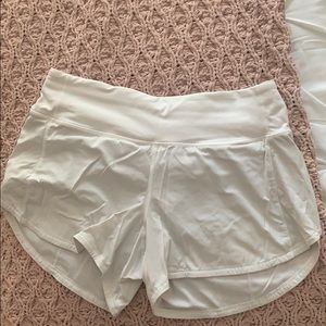 White speed up lulu shorts